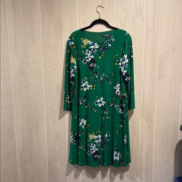 Lauren Ralph Lauren Floral A-Line Long Sleeve Dress, Soft & Slinky - Picture 1 of 7